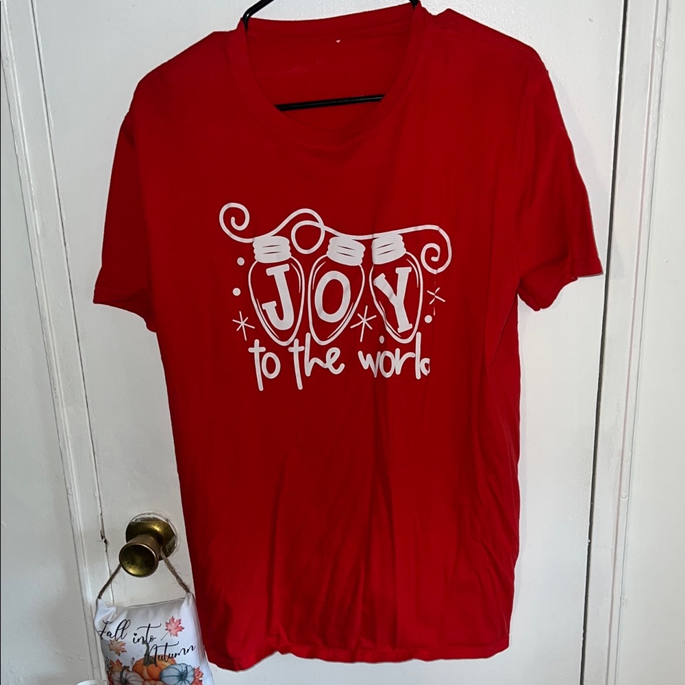 Women’s Red Joy to the World T-Shirt Large